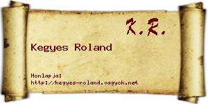 Kegyes Roland névjegykártya